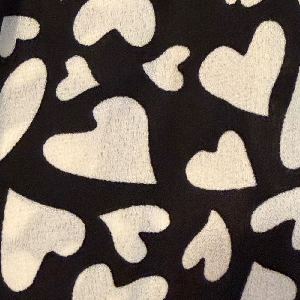 Philosophy‎ Woman Black White All Hearts Ruffle Neck Bishop Sleeve Blouse Top 1X - Picture 8 of 8